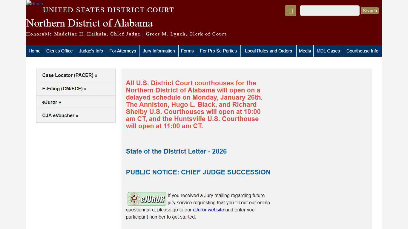 Northern District of Alabama United States District Court